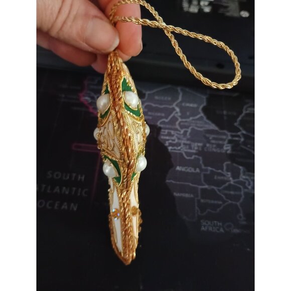 Irish Christmas Ornament Celtic‎ Cross Velvet 4 Inches - Picture 5 of 6